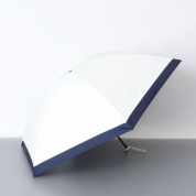 【パスポート優待15％OFF】[AURORA（オーロラ）]サマーシールド　バイカラー晴雨兼用傘（折りたたみ傘）　38(オフホワイト×ネイビー)