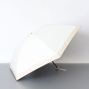 【パスポート優待15％OFF】[AURORA（オーロラ）]サマーシールド　バイカラー晴雨兼用傘（折りたたみ傘）　83(オフホワイト×クリーム)