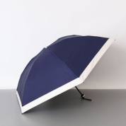 【パスポート優待15％OFF】[AURORA（オーロラ）]サマーシールド　バイカラー晴雨兼用傘（折りたたみ傘）　37(ネイビー×オフホワイト)
