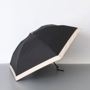 【パスポート優待15％OFF】[AURORA（オーロラ）]サマーシールド　バイカラー晴雨兼用傘（折りたたみ傘）　98(ブラック×ベージュ)