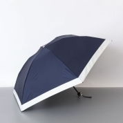 【パスポート優待15％OFF】[AURORA（オーロラ）]サマーシールド　バイカラー晴雨兼用傘（軽量・折りたたみ傘）　37(ネイビー×シルバーホワイト)