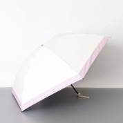 [AURORA（オーロラ）]サマーシールド　バイカラー晴雨兼用傘（軽量・折りたたみ傘）　91(オフホワイト×ピンク)