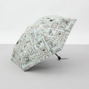 【パスポート優待15％OFF】[ビューランス]プリント額縁柄晴雨兼用傘（折りたたみ）　41（ミントグリーン）