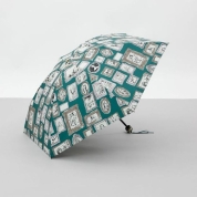 【パスポート優待15％OFF】[ビューランス]プリント額縁柄晴雨兼用傘（折りたたみ）　45（グリーン）