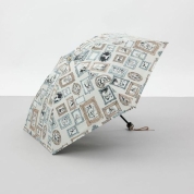 【パスポート優待15％OFF】[ビューランス]プリント額縁柄晴雨兼用傘（折りたたみ）　81（ライトベージュ）