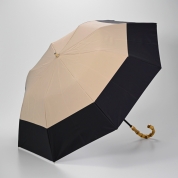 【パスポート優待15％OFF】[M.B.O]雨晴兼用傘 21-335-11224　01 ベージュ×ブラック