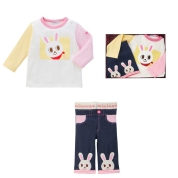 [ミキハウス]長袖Tシャツセット　箱入（14-1122-689）　ピンク