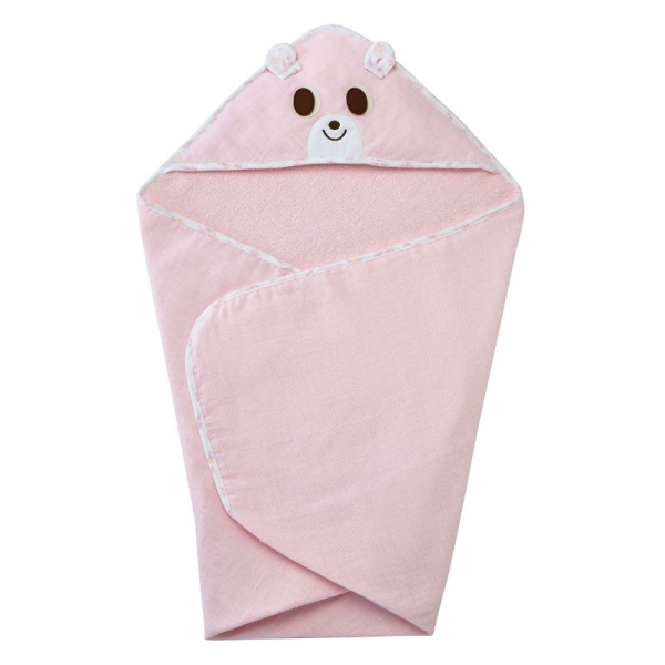 ミキハウス ホットビスケッツ]おくるみベビーバスタオル＆スタイセット