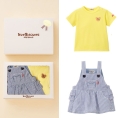 [ミキハウス ホットビスケッツ]ジャンパースカート&Tシャツセット(箱入り)　黄