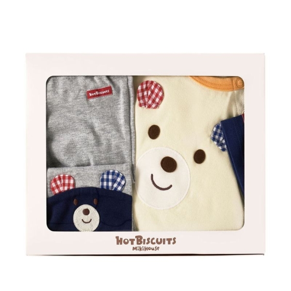 ミキハウス ホットビスケッツ]顔ドン！Tシャツ＆ハーフパンツセット