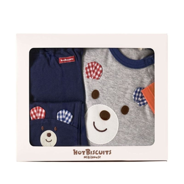 ミキハウス ホットビスケッツ]顔ドン！Tシャツ＆ハーフパンツセット