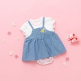 ［ミキハウスホットビスケッツ］ショートオール＆ベビーソックスセット（箱入） ブルー 女の子