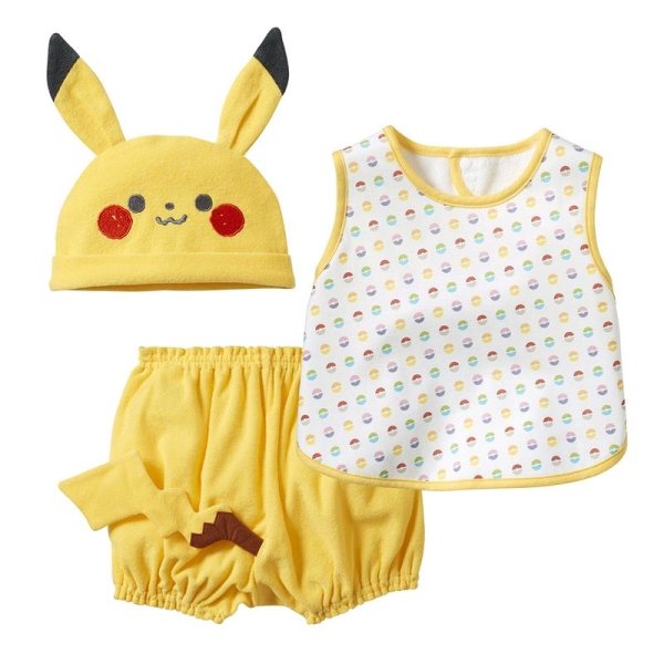 犬印本舗 モンポケ ギフトセット ピカチュウエプロンスーツ 帽子 B6001 イエロー 京王ネットショッピング 京王百貨店