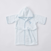 [リボン ハッカ キッズ]バスローブ　ブルー