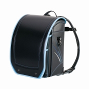 [名入れランドセル]ふわりぃアプラス ブラック×サックス