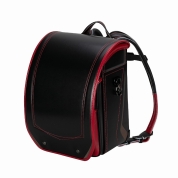 [名入れランドセル]ふわりぃアプラス　ブラック×カーマイン