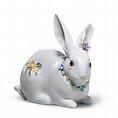 [リヤドロ]花飾りの白うさぎ② (A06098)