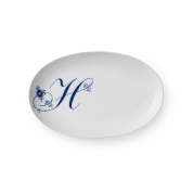 [ロイヤルコペンハーゲン]アルファベット オーバルディッシュ H　ブルー