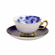 [大倉陶園]ブルーローズ ティー・コーヒー碗皿 8011R/6C