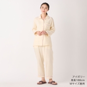 [ウチノ]レディス　マシュマロガーゼパイピングパジャマ　アイボリー