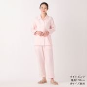 [ウチノ]レディス　マシュマロガーゼパイピングパジャマ　ライトピンク