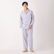 [ウチノ]メンズ　マシュマロガーゼベーシックパジャマ　ライトグレー