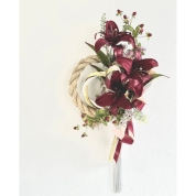 [mi.flower]2wayタイプのお正月しめ縄飾り　ワインレッド