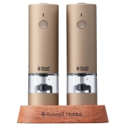 [ラッセルホブス]充電式ミル ソルト & ペッパー ミニ（2本セット）ブラウンゴールド　
