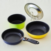 [share with Kurihara harumi(シェア ウィズ クリハラ ハルミ)]着脱ハンドルフライパン3点セットとフライパンカバーのセット　