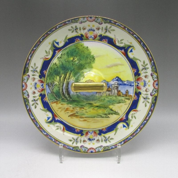 オールドノリタケ]アールデコ古城風景文サンドイッチプレート U3419