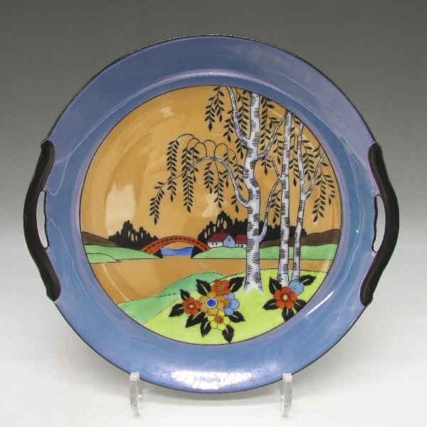 オールドノリタケ]アールデコ夕焼風景文ケーキプレート U3692 - 京王