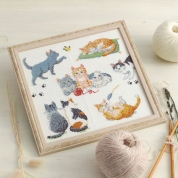 ［ホビーラホビーレ］クロスステッチフレーム＜猫のしぐさ＞　