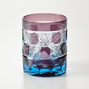 [可夜硝子]宵凪猫+八角籠目紋/切子　宵凪ぎ色