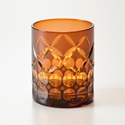 [可夜硝子]星詠み猫+七宝煌円環紋/切子　蘇芳色