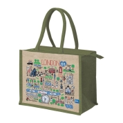 【英国展】[JuliaGASH]Green LONDON ジュートバック（大）