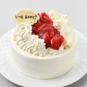 【産直】ホテルニドム冷凍苺のデコレーションケーキ(15cm)　いつもありがとう