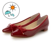 [jupery ジュペリー]チャームリボンポインテッドパンプス (No.8018) ワインエナメル(WIE)　