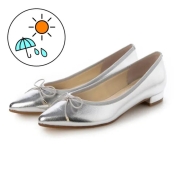 [jupery ジュペリー]チャームリボンポインテッドパンプス (No.8018) シルバー(SV)　