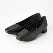 ［エンチャンテッド］晴雨兼用ローヒールブラックパンプス　26905　BL