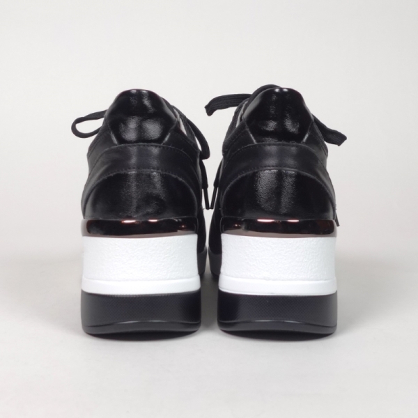 メッシュレザーコンビ スニーカー ブラック/ホワイト メッシュレザーコンビ スニーカー ブラック/ホワイト