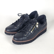 [ドミニクバー]サイドジップ レザースニーカー　ブラック(BL)