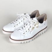 [ドミニクバー]サイドジップ レザースニーカー　ホワイト(WH)
