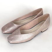 [ドミニクバー]アシメカットパンプス No.9110　ベージュ箔 (BGC)