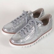 [ドミニクバー]スターパンチング レザースニーカー No.9058　シルバー(SVC)