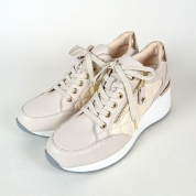 [ドミニクバー]ヒールアップ サイドジップスニーカー No.9911　ベージュ (BG)