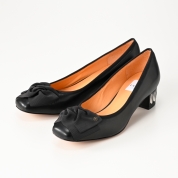 ［ランバンオンブルー］リボンモチーフパンプス　ブラック(B）