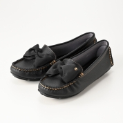 ［ランバンオンブルー］リボンモチーフシューズ　ブラック(B）