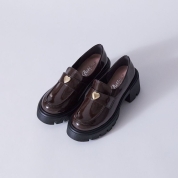  ［平松可奈子さんデザイン］ハートチャームローファー　DBR