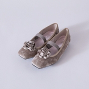  ［平松可奈子さんデザイン］ローズフラットシューズ　OAK