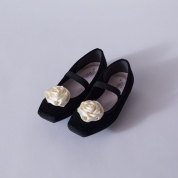  ［平松可奈子さんデザイン］ローズフラットシューズ　BL/C